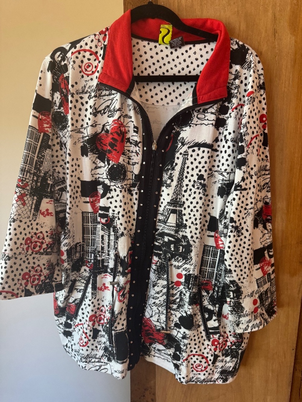 Vintage Paris themed Zip Up Jacket